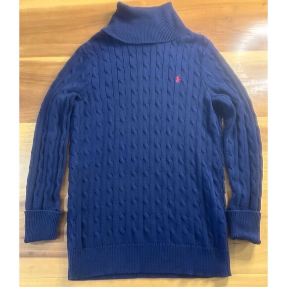 Ralph Lauren Sport Women’s Sweater Dress. XL. Turtle Neck. Cable Knit. Cotton - Picture 1 of 11